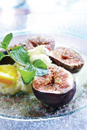 Fresh figs are a tasty treat eaten out of hand or with mascarpone, a rich cow’s-milk cheese.